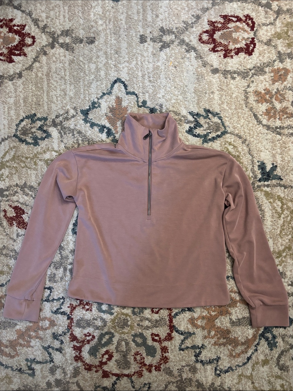 Athleta Seasoft Mauve Half-Zip Mock Neck Pullover